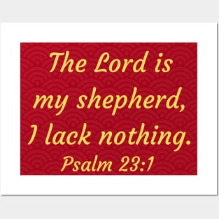 Bible Verse Psalm 23:1 Posters and Art
